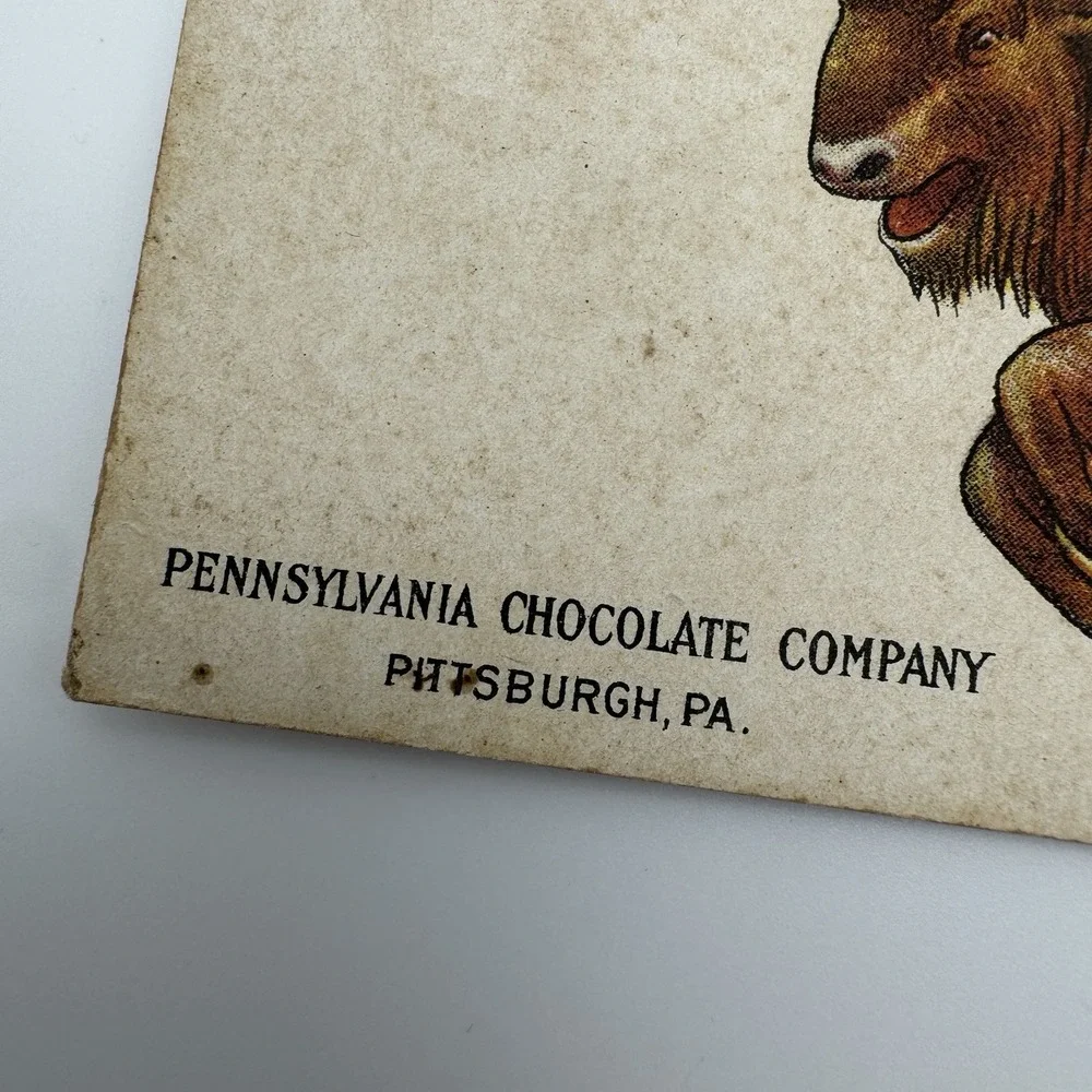 Pennsylvania Chocolate Company ZATEK Advertising Trade Card BUFFCEROS Antique